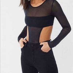 Urban Outfitters Long Sleeve Mesh Bodysuit